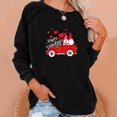 thumbnail image 1 of Qiopertar Valentine's Day Imprimé pour Femmes Mode Décontractée Col Rond Manches Longues Pull Chandail en Molleton Haut Chemisier Liquidation Livraison Gratuite à Moins de 5$ jusqu'à 90 % de Réduction, 1 of 5
