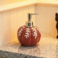 thumbnail image 3 of Halloween Pumpkin Ceramic Soap Dispenser, Press-Type Hand Soap Storage Container,  Halloween Fall Bathroom Pumpkin Home,Red,Home, 3 of 5