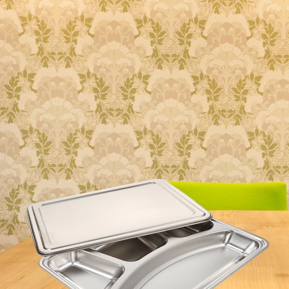 CHICHUMID stainless steel party serving tray Divided Plate Silver Food Storage 1 Set