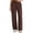 #A Brown, variant on Women Dress Work Pants Solid Color Business Casual Stretchy Straight Wide Leg Pants Fall Winter Loose Fit Oversize High Waist Pants with Pockets for Women