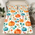 thumbnail image 2 of Manfei Autumn Pumpkin Sheet Set Twin,Thanksgiving Day Bedding Sets Twin Size,Botanical Plants Twin Sheet Sets,Breathable Harvest Room Decor,3pcs, 2 of 6