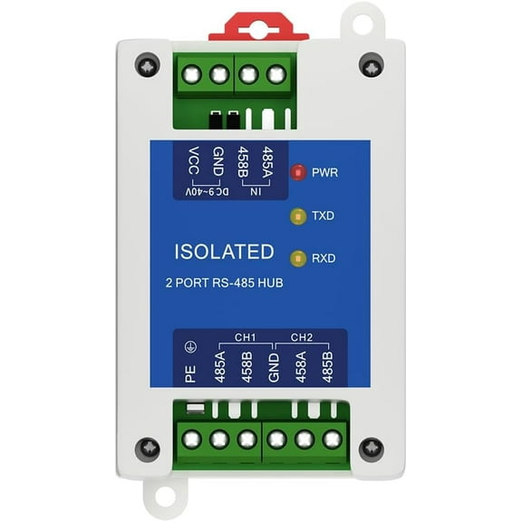 2 Channel RS485 Repeater Industrial Grade E810-R12 Power Signal Isolation ESD Protection DC 9-40V Rail Mounting High Speed