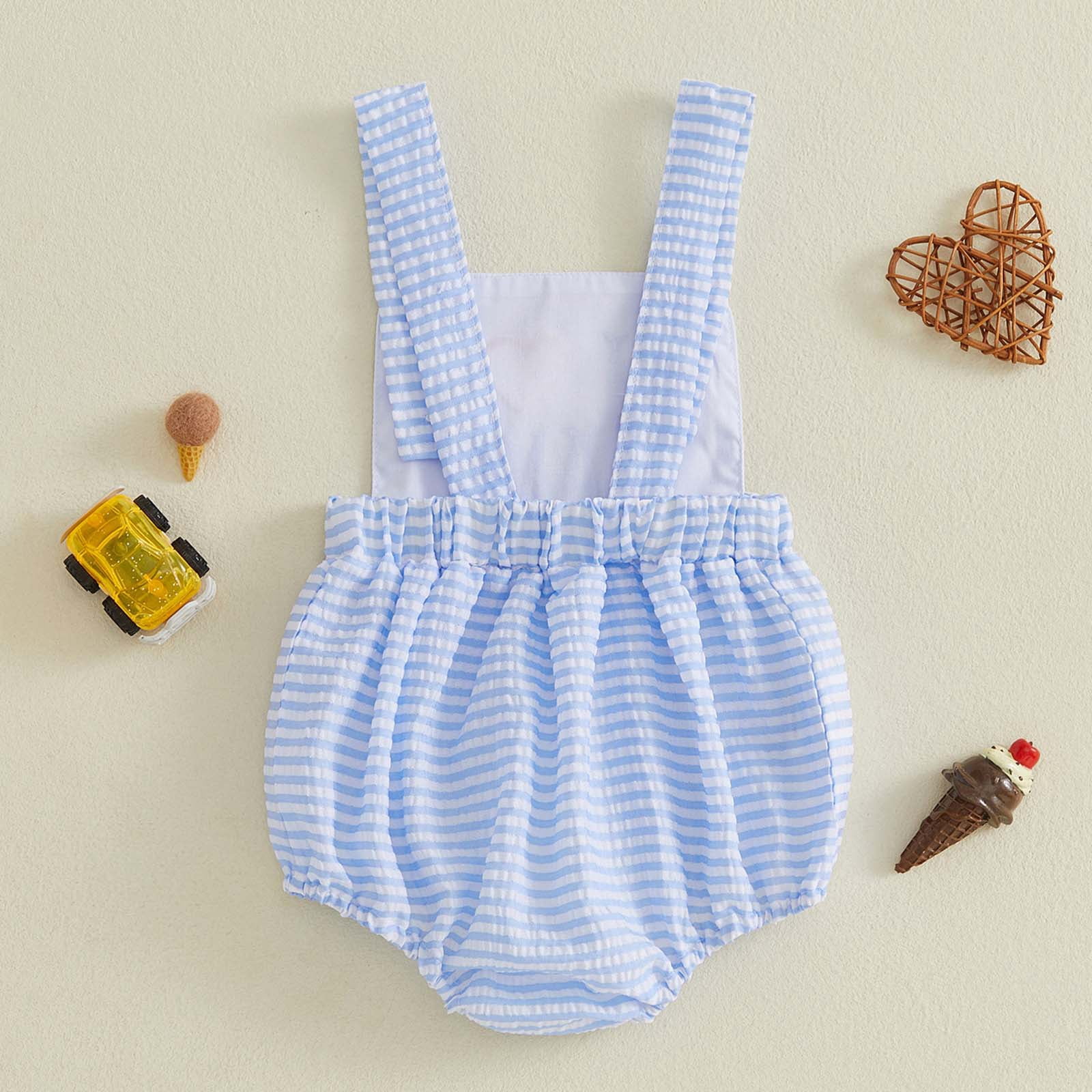 JUMEYU Baby Girl Bodysuit Short Sleeve Baby Girls Bodysuit Summer Sleeveless Bodysuits One Piece Clothes Outfits for Newborn Infant 0 3 6 9 12 18 24 Months (Blue,6-12 Months)
