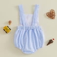 thumbnail image 4 of enyan Newborn Baby Boy Embroidery Sleeveless Smocked Bubble Romper Plaid Bodysuit summer Clothes, Baby Clothes,Blue,12-18 Months, 4 of 4