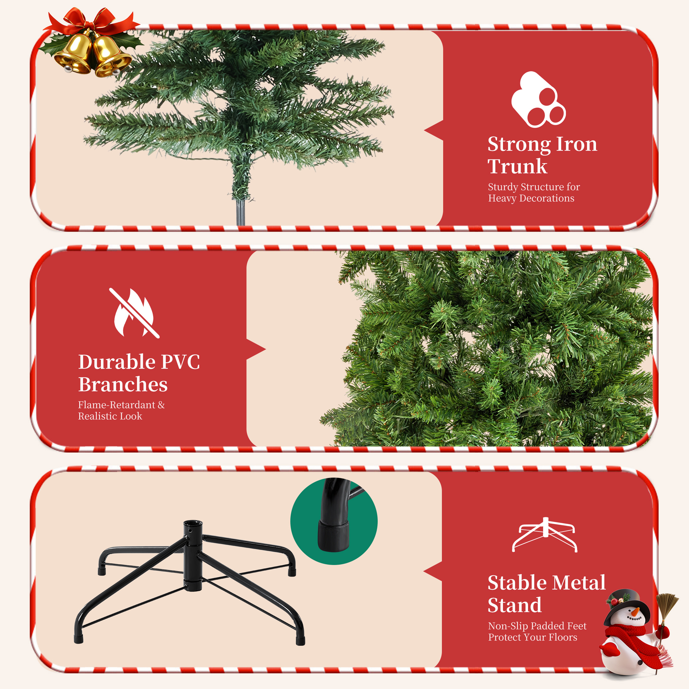 EDX 4.5 Ft Pre-Lit Artificial Christmas Tree photo 4
