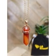 thumbnail image 2 of Natural Handmade Crystal Necklace Gold Tone Carnelian Point Necklace, 2 of 10