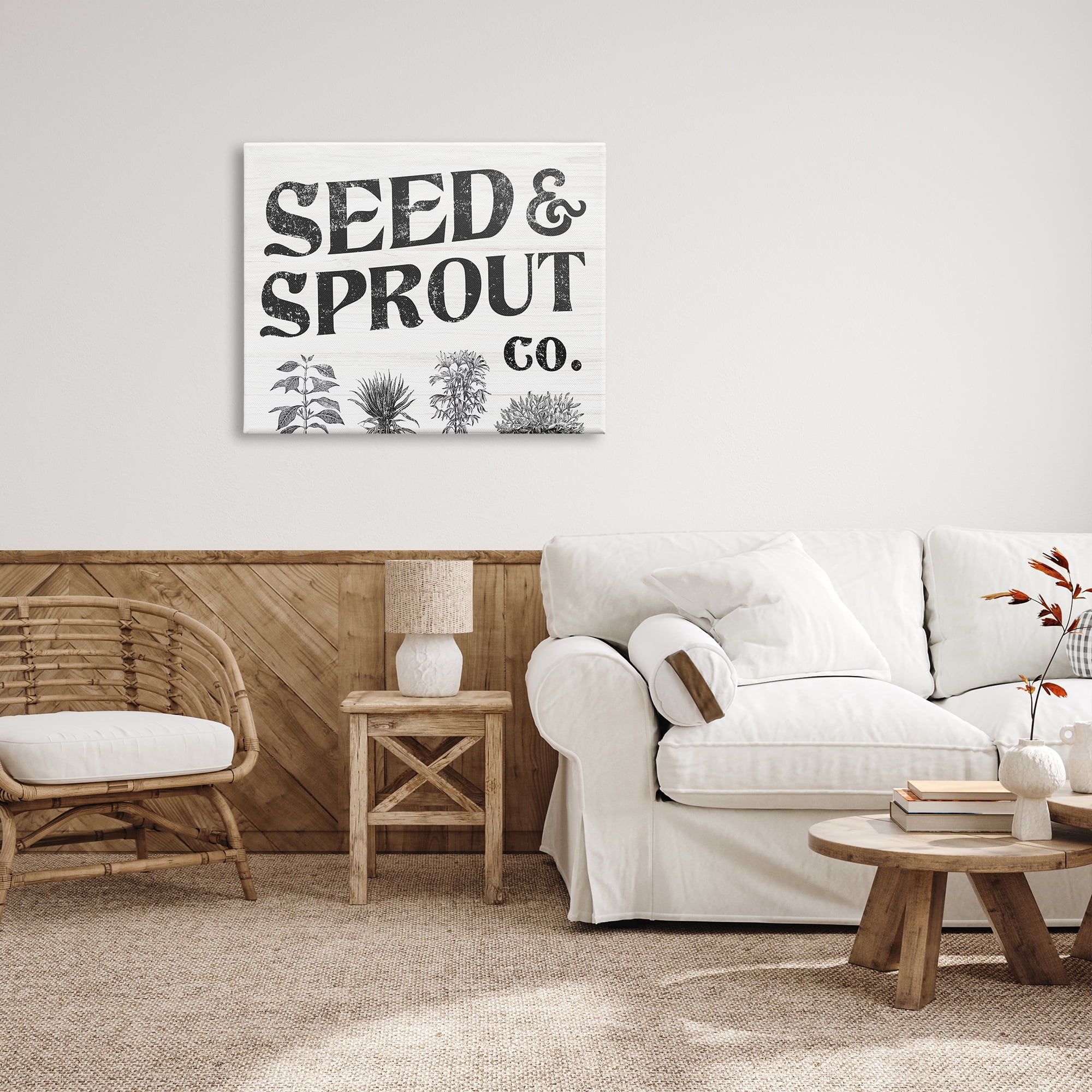 Stupell Industries Seed & Sprout Antique Botanicals Gardening Typography Graphic Art Gallery Wrapped Canvas Print Wall Art, Design by Daphne Polselli