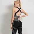 thumbnail image 4 of Traje de Yoga, ropa de gimnasio para mujer, ropa de Fitness, conjuntos de entrenamiento, ropa deportiva con cremallera, chaleco corto de manga larga, conjunto de Top Legging con sujetador, 4 of 5