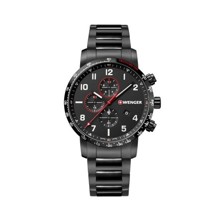 Wenger Swiss Army Men's 01.1543.115 Attitude Chronograph Black Dial Watch 44mm MSRP$375