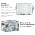 thumbnail image 2 of 1-Pack Square Closet Organizers with Handles Open Basket Bins Blue Floral Seamless Pattern Storage Basket for Home Office, 2 of 8