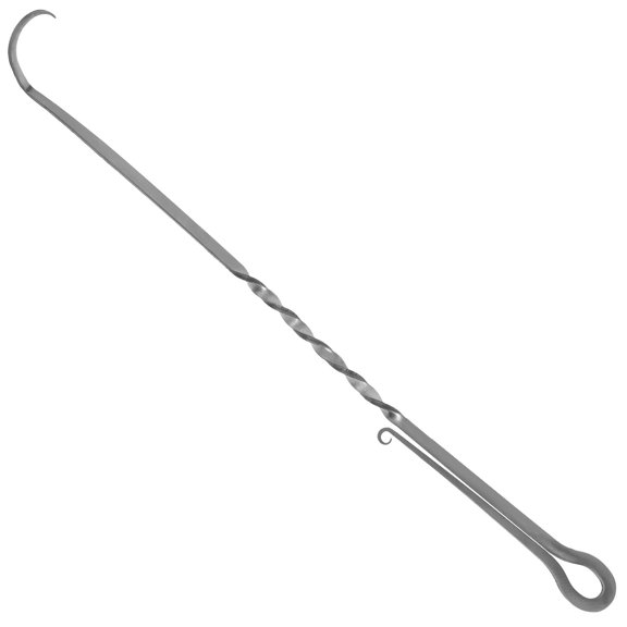 BBQ Food Flipper Stainless Steel Food Flipper Turner Heat Resistant Meat Hook Flipper Easy to Use BBQ Hook Turner Portable Barbecue Turners Hooks for Cooking Grilling Meat Steaks