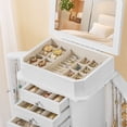 thumbnail image 6 of Sfugno Jewelry Armoire,Standing Jewelry Cabinet with 7 Drawers,2 Side Doors and Top Flip Makeup Mirror,White, 6 of 8