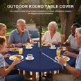 thumbnail image 3 of Round Outdoor Tablecloth with Umbrella Hole and Zipper, Navy Blue Tablecloth with Elastic Waterproof, Modern Solid Color Blue Cosatal Patio Table Covers for 45" - 54" Picnic Pool Tables, 3 of 9