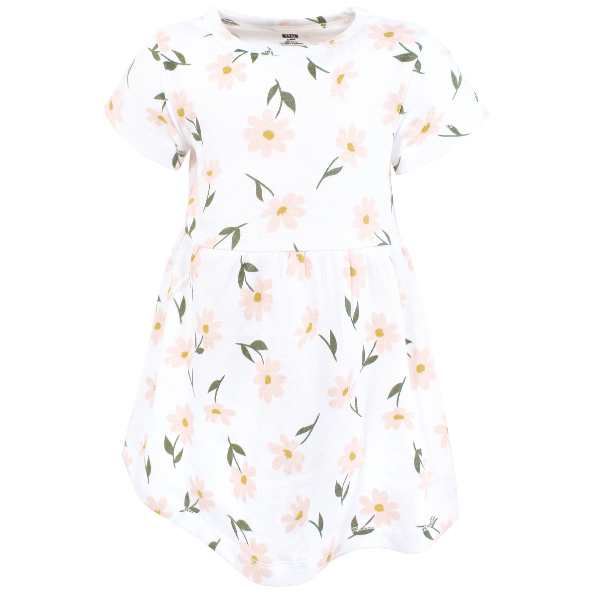 Hudson Baby Infant and Toddler Girls Cotton Dress and Cardigan Set, Sage Floral, 18-24 Months