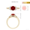 thumbnail image 5 of ANGARA Lab Grown 1.2 Ct Round Ruby Engagement Ring with Lab Pear Diamonds for Women in 14K Yellow Gold (Size-6.5mm) | July Birthstone, Anniversary, Jewelry Gift for Women | Lab-Grown Ruby Ring, 5 of 8