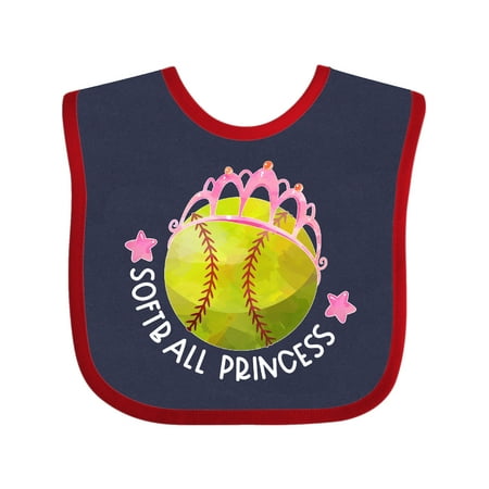 

Inktastic Softball Princess- Tiara Gift Baby Girl Bib