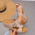 thumbnail image 2 of Style Fashion Summer Womens Fashion Casual Summer Style Solid Color Fish Mouth Thick Bottom Wedge Slippers, 2 of 9