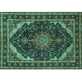 thumbnail image 1 of Ahgly Company Indoor Rectangle Medallion Turquoise Blue Traditional Area Rugs, 2' x 4', 1 of 4