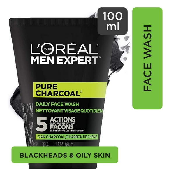 Men Expert Face Wash Pure Charcoal, with Oak & Charcoal, 100 mL