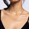 thumbnail image 2 of 14K Solid White Gold Dangling Lock Heart Key Necklace Chain Pendant Charm, 2 of 10