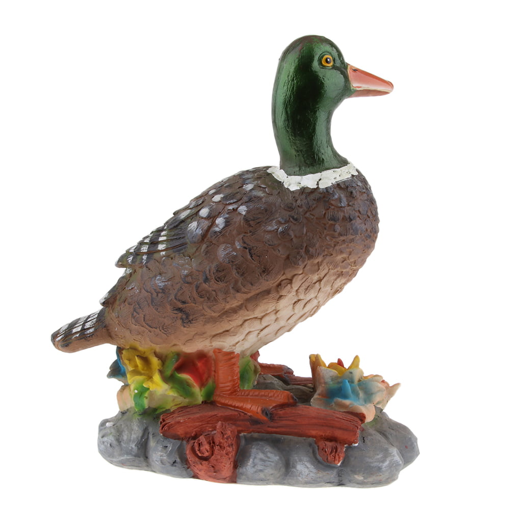 Garden Blue Mallard Duck Statue Adornment Artware For Yard Park Decor 23cm 