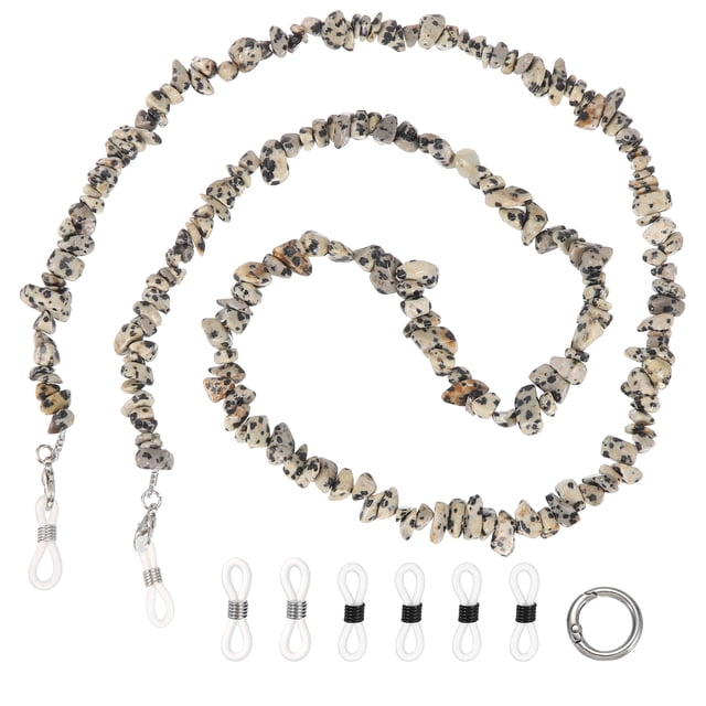 Cadena de Gafas Uxcell para Mujeres, Collar de Soporte de Gafas de Cuentas de Piedra Natural, Lanyard de Gafas de Cristal Bohemio de 28 Pulgadas