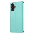 thumbnail image 3 of Wallet Leather Case For iPhone 17 6.3",with Card Holder,wristband, Shockproof Kickstand Embossed Cute Cats, Snap Phone Case,Green,For iPhone 17, 3 of 9