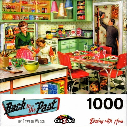 RoseArt Back to the Past 1000-Piece Baking With Mom Adult Interlocking Puzzle