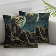 thumbnail image 3 of Fenyluxe  Pillow Covers Decorative Pillowcases  Moon Night Skeleton Design, Holiday Farmhouse Throw Pillow Case Square Cushion Cover for Home Couch Outdoor Car Decoration White, 3 of 7