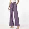 thumbnail image 2 of OSOLU Solid Color Jeans Women Summer Thin Elastic Waist Drape Wide Leg Ice Silk Straight Pants Trousers Fashionable Classic Leisure Bottoms, 2 of 4