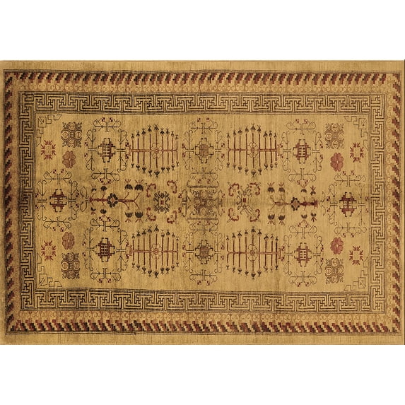 Ahgly Company Indoor Rectangle Oriental Brown Industrial Area Rugs, 8' x 10'