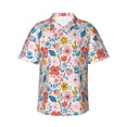 thumbnail image 2 of Xecao Floral Ditsy print Hawaiian shirt - a stylish short-sleeve button-down for men, perfect for casual beach and tropical outings., 2 of 9