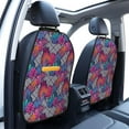 thumbnail image 3 of Pofeuu Tropical Leaves Print 2 Pack PU Leather Kick Mat Back Seat Protector, Universal Car Seat Back Organizer, Waterproof Backseat Protector For Most Car, 3 of 8