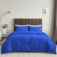 thumbnail image 2 of 1 Piece Honeycomb Design Comforter, 800 TC, 100% Egyptian Cotton, Super King Size Royal Blue Solid, 2 of 5