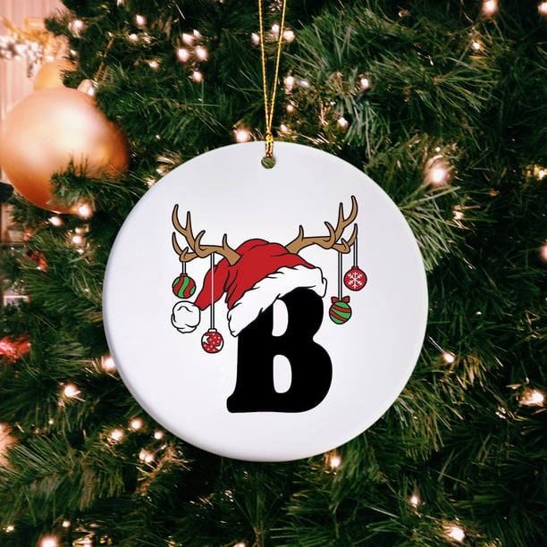 Hot6sl Ofertas de La Semana Adorno con Nombre y Letra Adorno con Inicial Familiar Adorno Personalizado Adorno Navideño con Nombre y Familia Regalo de Navidad