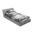 thumbnail image 2 of Ambesonne Black and White Fitted Sheet & Pillow Sham Set, Woman and Trees, Twin, Black and White, 2 of 2