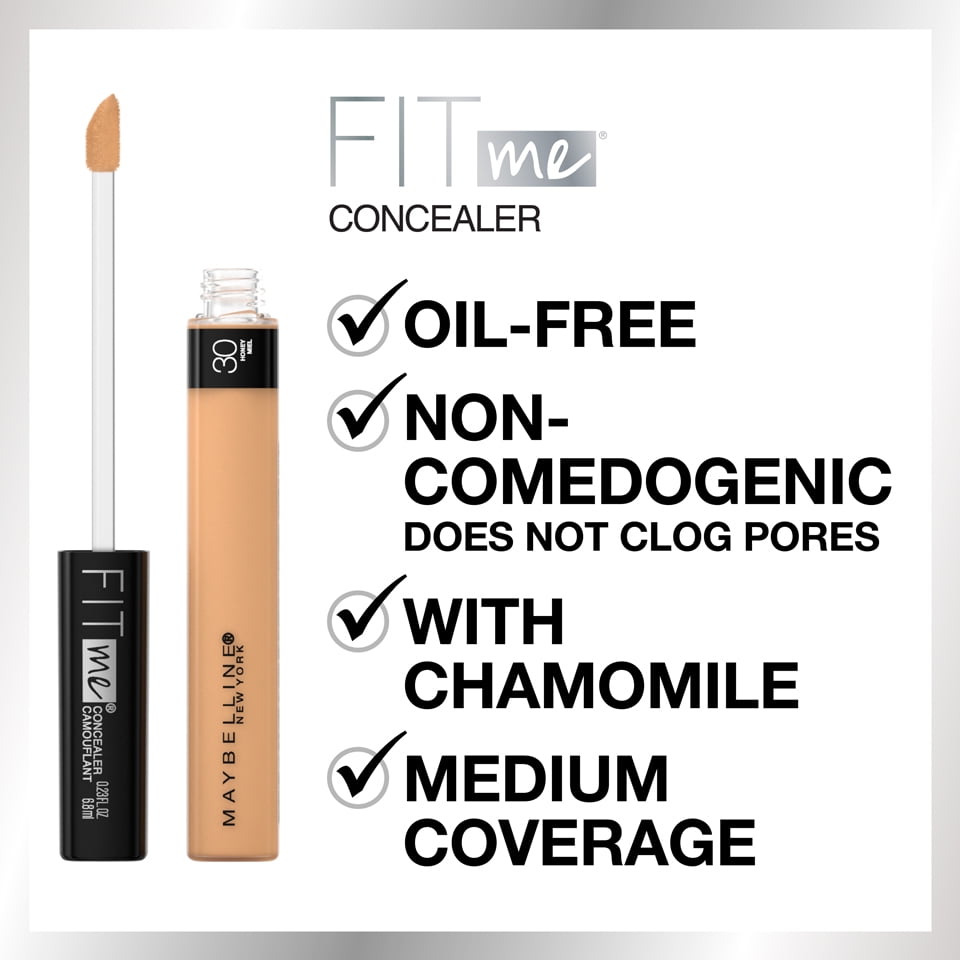 heroisk ugunstige strække Maybelline Fit Me Liquid Concealer Makeup, Natural Coverage, Oil-Free,  Medium, 0.23 fl oz - Walmart.com