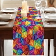 thumbnail image 3 of Table Runners 108 Inches Long Dress Scarves, Colorful Geometric Farmhouse Coffee/Dining/Kitchen Table Runner for Living Room, Modern Rainbow Ombre Abstract Art 13x108 Inch, 3 of 9