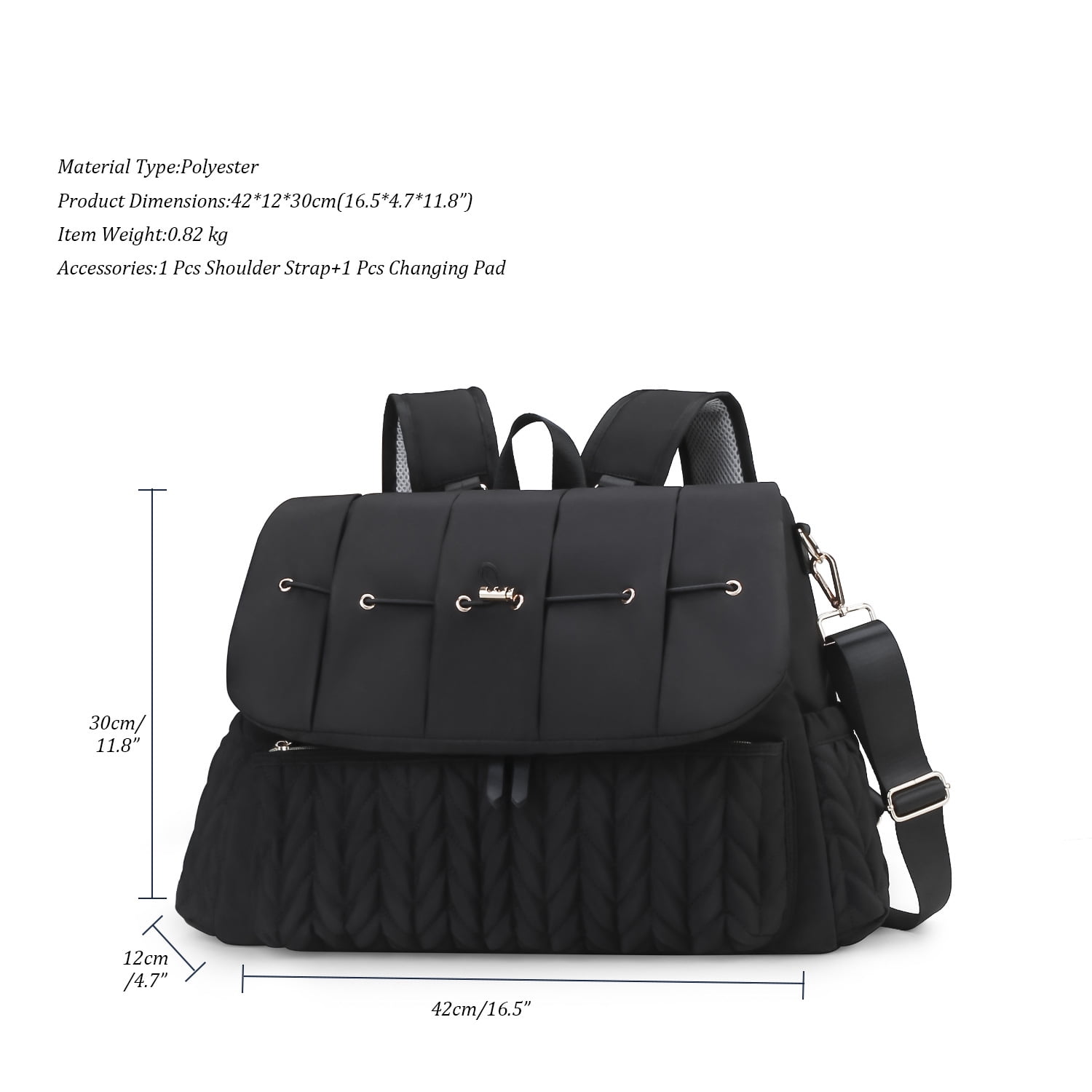 Sunyuer Convertible Diaper Bag Backpack, Waterproof Stylish Nappy Changing Bag, Travel Mummy Bag with Changing Pad & Shoulder Strap
