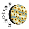 thumbnail image 4 of Naloa Blue White Striped Sunflower A PVC Leather Spare Tire Wheel Cover for Car Truck SUV Camper Trailer Universal Fit many size15 inch, 4 of 6