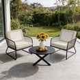 thumbnail image 4 of Outdoor Patio Cushion Covers 4 Pack Beige Vintage Patio Chair Cushion Covers with Ties and Zipper Abstract Art Linen Brown Greek Key Waterproof Outdoor Seat Cushion Covers for Patio Furniture 24"x24", 4 of 5