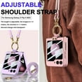 thumbnail image 5 of Compatible for Samsung Galaxy Z Flip 5 Case with Strap for Women Girl, [Built-in Small Screen Film] [Metal Ring Holder Kickstand] Shockproof Portable Protector Case for Z Flip 5 2023(Pink), 5 of 7
