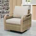 thumbnail image 3 of EAGLE PEAK Modern Wicker Outdoor Glider Rocking Chair, Swivel Patio Furniture, Brown/Gray, 3 of 9