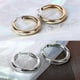 thumbnail image 5 of Unique Classic Dangle Circle Shape Stud Golden Color Unisex, 5 of 5