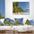 thumbnail image 3 of Designart Anse Georgette Beach Dark Blue - Seascape Throw Pillow - 16x16, 3 of 4