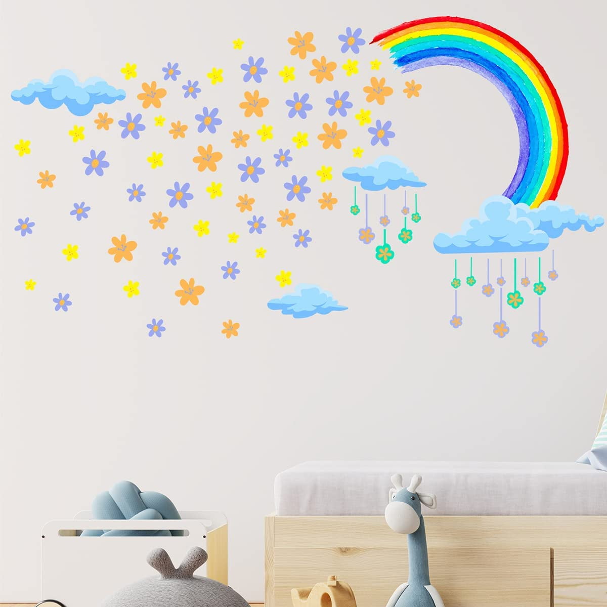Yeaqee Rainbow Wall Decals Removable Star Butterfly Heart Wall Sticker  Watercolor Star Rainbow Wall Sticker Vinyl Girls Room Decorations for  Nursery Baby Kids Girl Teen Bedroom 