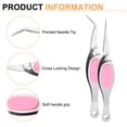thumbnail image 4 of 2pcs Craft Tweezers Precision Crossing Lock Curved Straight Stainless Steel Soft Reverse Grip Fine Tip Tweezers for DIY Craft Jewelry Beading Electronics, Silver Pink, 4 of 6