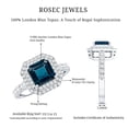 thumbnail image 5 of Rosec Jewels Art Deco London Blue Topaz Engagement Ring - 3 Carat - AAA Grade - Asscher Cut Blue Topaz Ring with Double Halo, 925 Sterling Silver, US 4.00, 5 of 6