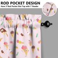thumbnail image 3 of Kitchen Curtains 24 Inch Short - 3 Panel Set, Ice Cream Dessert Pattern, Rod Pocket Window Curtain, 100% Polyester for Farmhouse, Cafe, Kitchen, Living Room, Bedroom, Easy Wash, 3 of 4