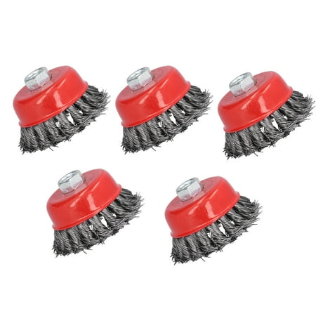 

Brrnoo 5Pcs Wire Cup Brush Wheel Twisted Knotted For Grinders Cleaning Rust Burring M14 Screw Thread Knotted Cup Brush Wire Wheel Twisted Knotted Cup For Grinders